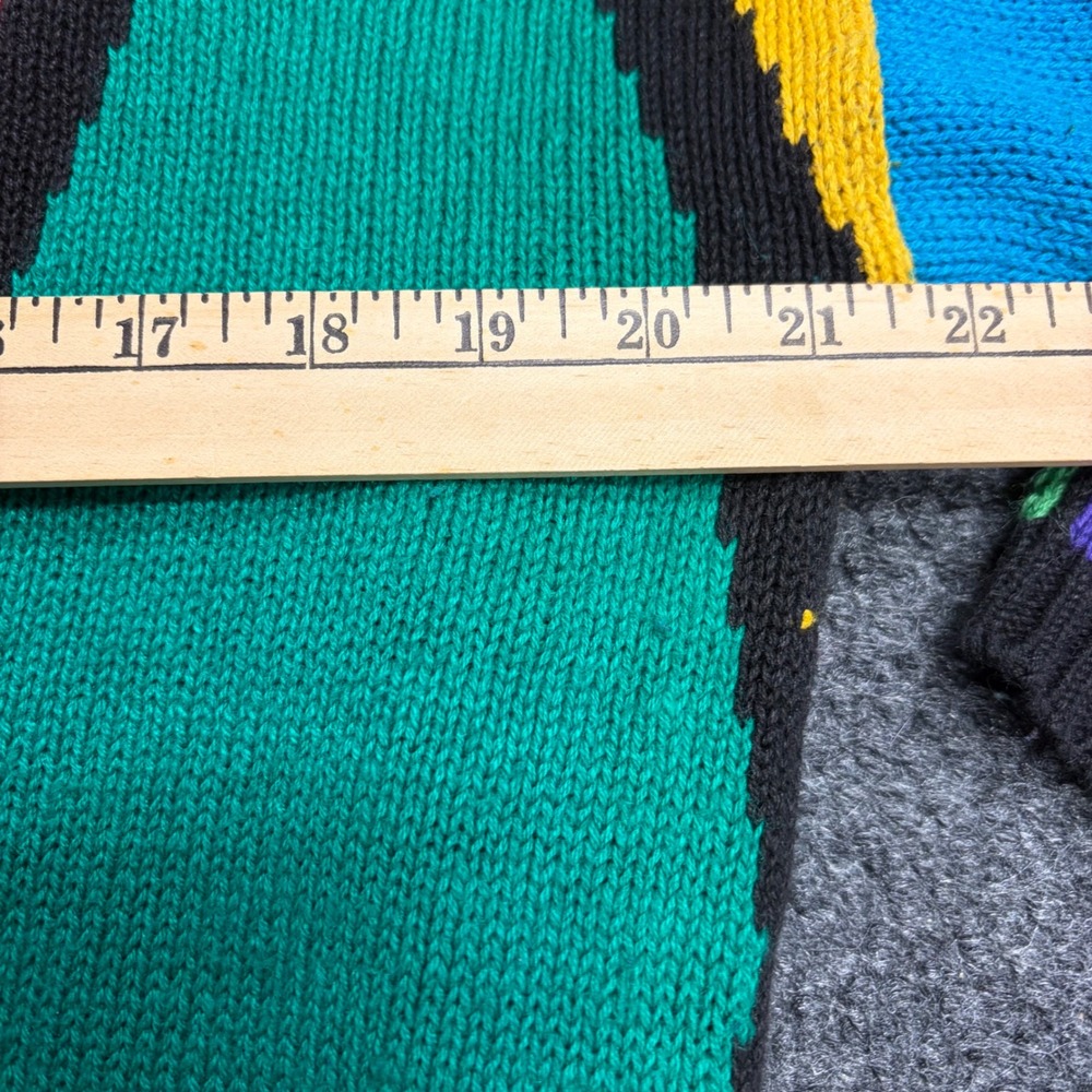 Venezia Vintage Colorblock Geometric Diamond Knit Sweater Womens 14/16 L XL - Picture 4 of 7
